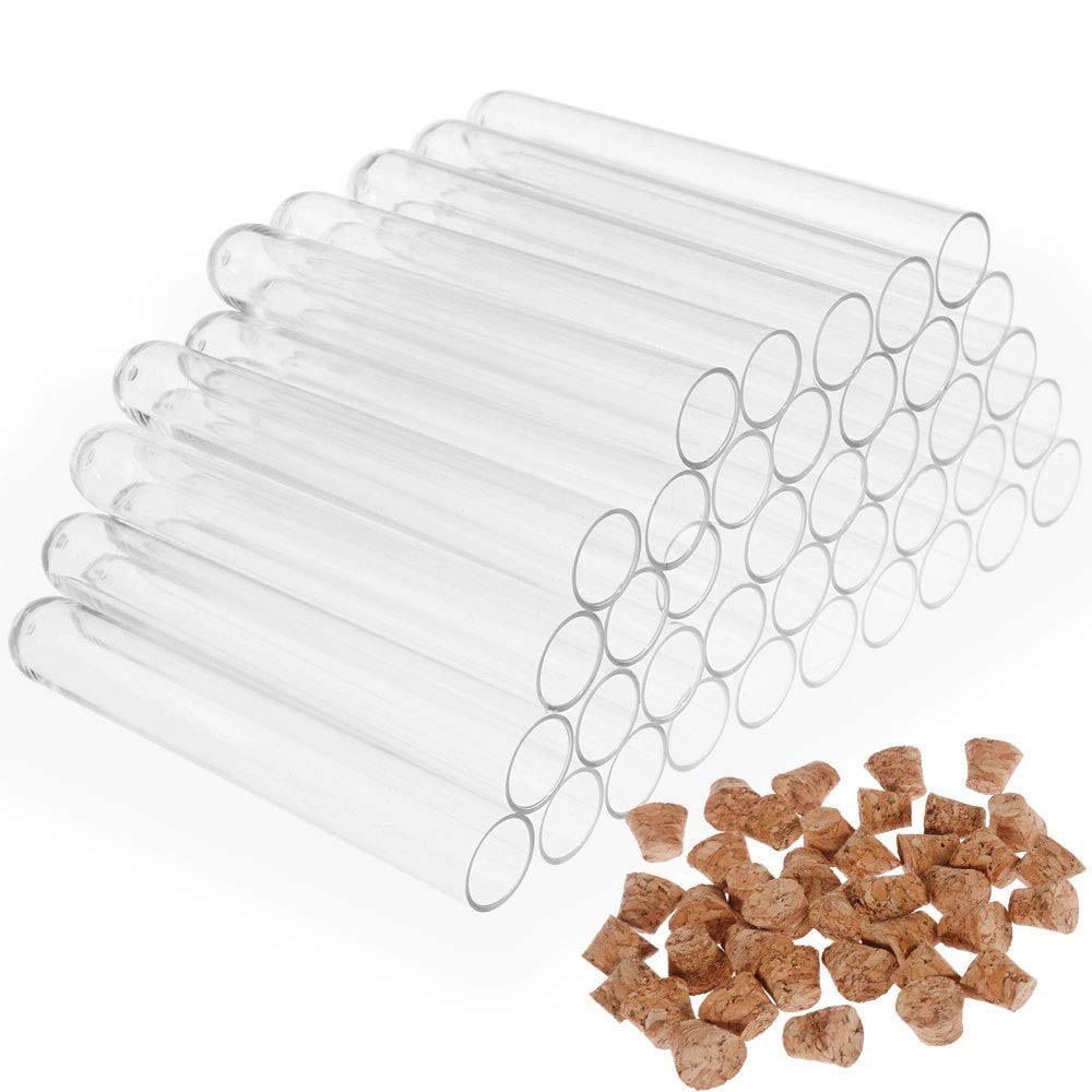 Faburo 40 Stück Reagenzgläser Hartplastik,Klar Plastik Reagenzgläser 75 x 12 mm,5 ml