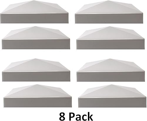 Miniatura 2 de True 6 x 6 (6.102 in x 6.102 in) de plástico pirámide de vinilo para postes de vinilo reales de 6 x 6 pulgadas, color negro o blanco, fabricado en