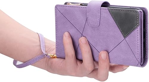 Miniatura 44 de UEEBAI Funda para Samsung Galaxy S21 FE 5G, 9 ranuras para tarjetas, cartera de cuero retro a prueba de golpes, con correa de mano, ranuras