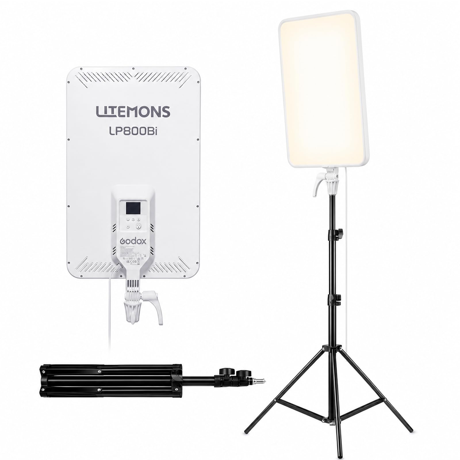 Godox LP800Bi Panneau LED 85W Bi-Color 2800-6500K CRI96 Studio Vidéo
