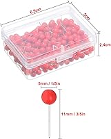 Vista 3 de Map Tacks Push Pins Small Size 300 Packs (Red, 1/5 Inch)