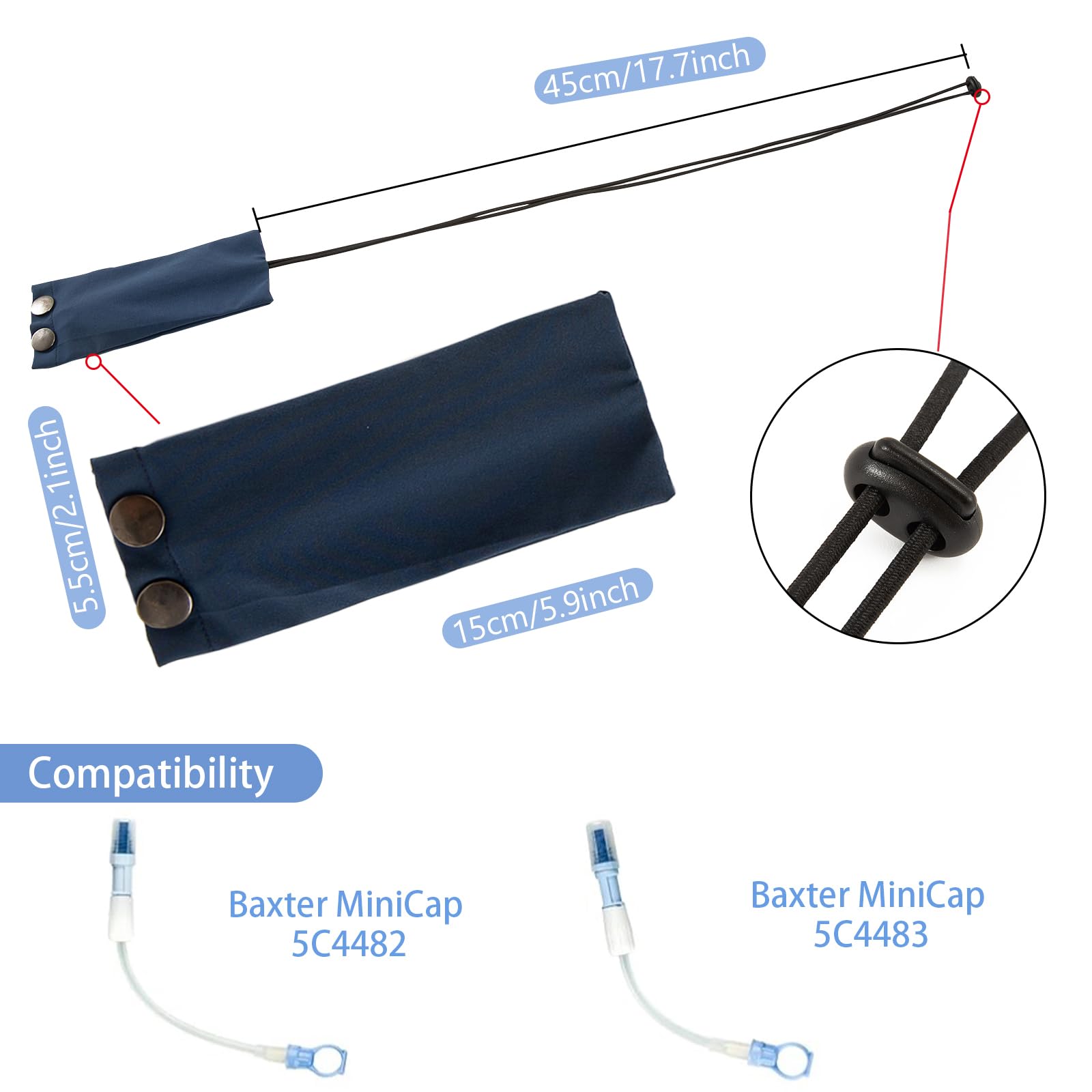 Peritonealdialyse-Katheterhalter Baxter 5C4482 5C4483 PD Secure Shower Support Transfer Set Zubehör Dunkelblau