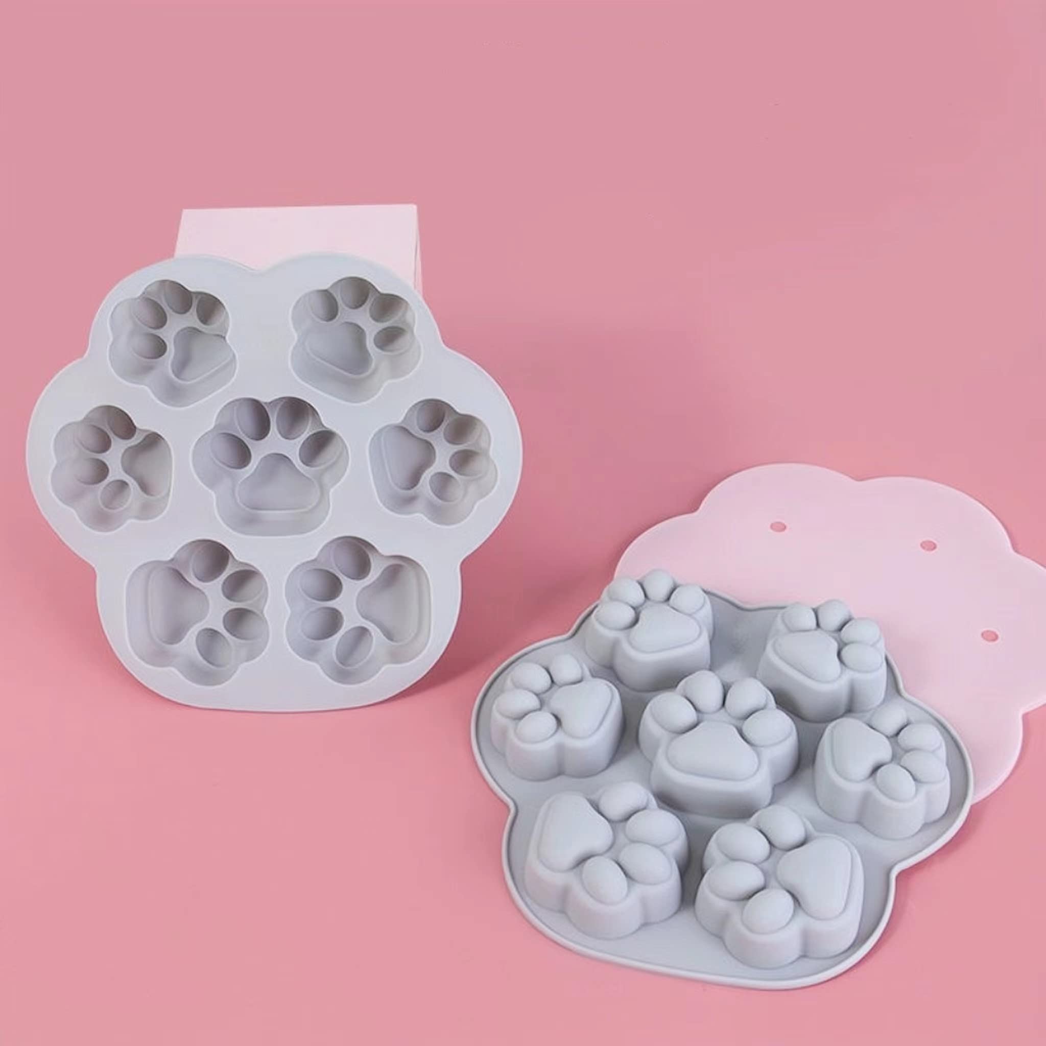 Cute Cat Paw Ice Cube Tray with Lid 7- Ice Ball Maker Mold for Freezer Chilling Whiskey Cocktail Beverages Iced Tea Coffee Homemade Chocolate Juice