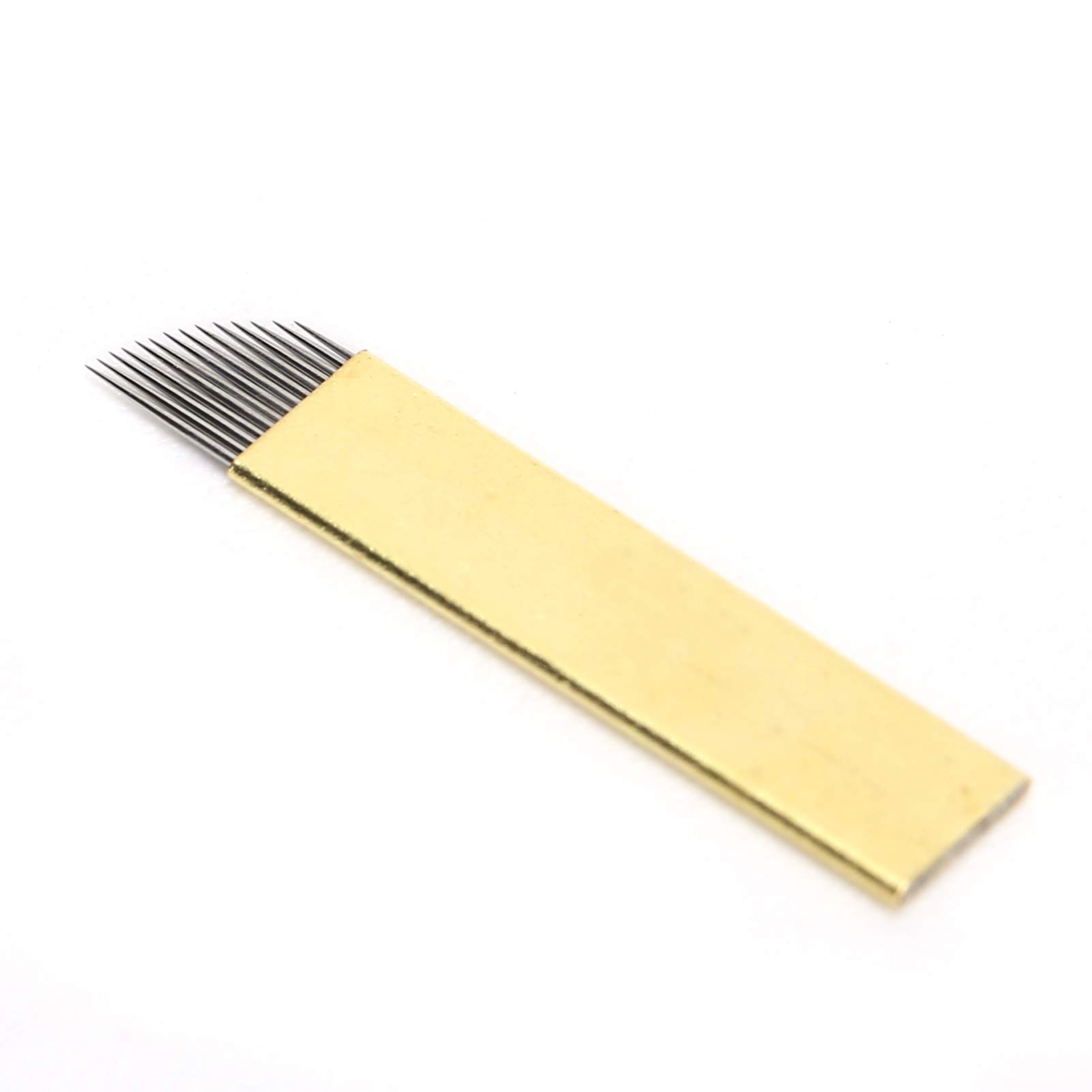 Microblading Needle, 50pcs Microblading Blade Permanent Makeup Blades Tattoo Needles, Disposable Eyebrow Microblading Needles, Food Grade Stainless Steel Manual Blades(pcd-14 pin)
