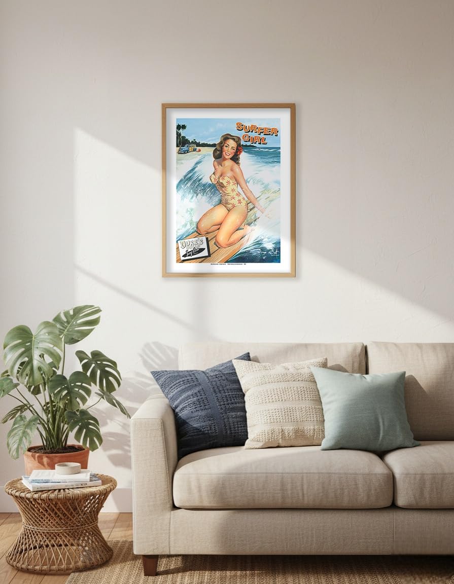 Amazon.com: Surfer Girl - Retro Woodie with Surfboards and Surfing