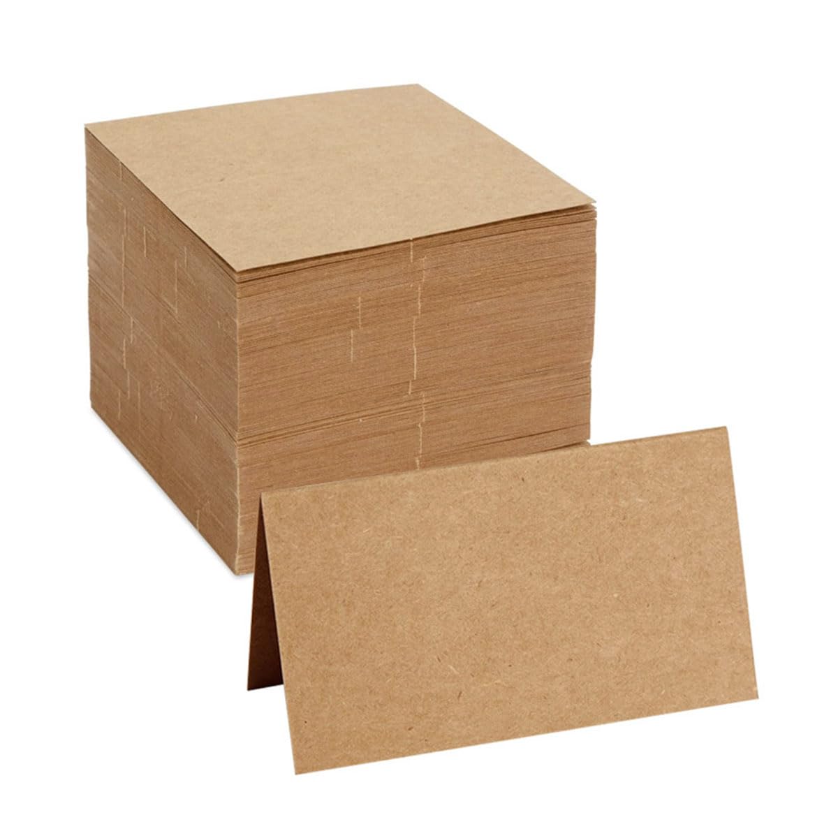 ZAAWUUT - Paquete de 50 Tarjetas Marcasitios Boda, Tarjetas de Papel Kraft para Tienda de Campaña, Pequeñas Tarjetas de Nombre en Blanco para Mesa de Recepción, Color Marrón Natural