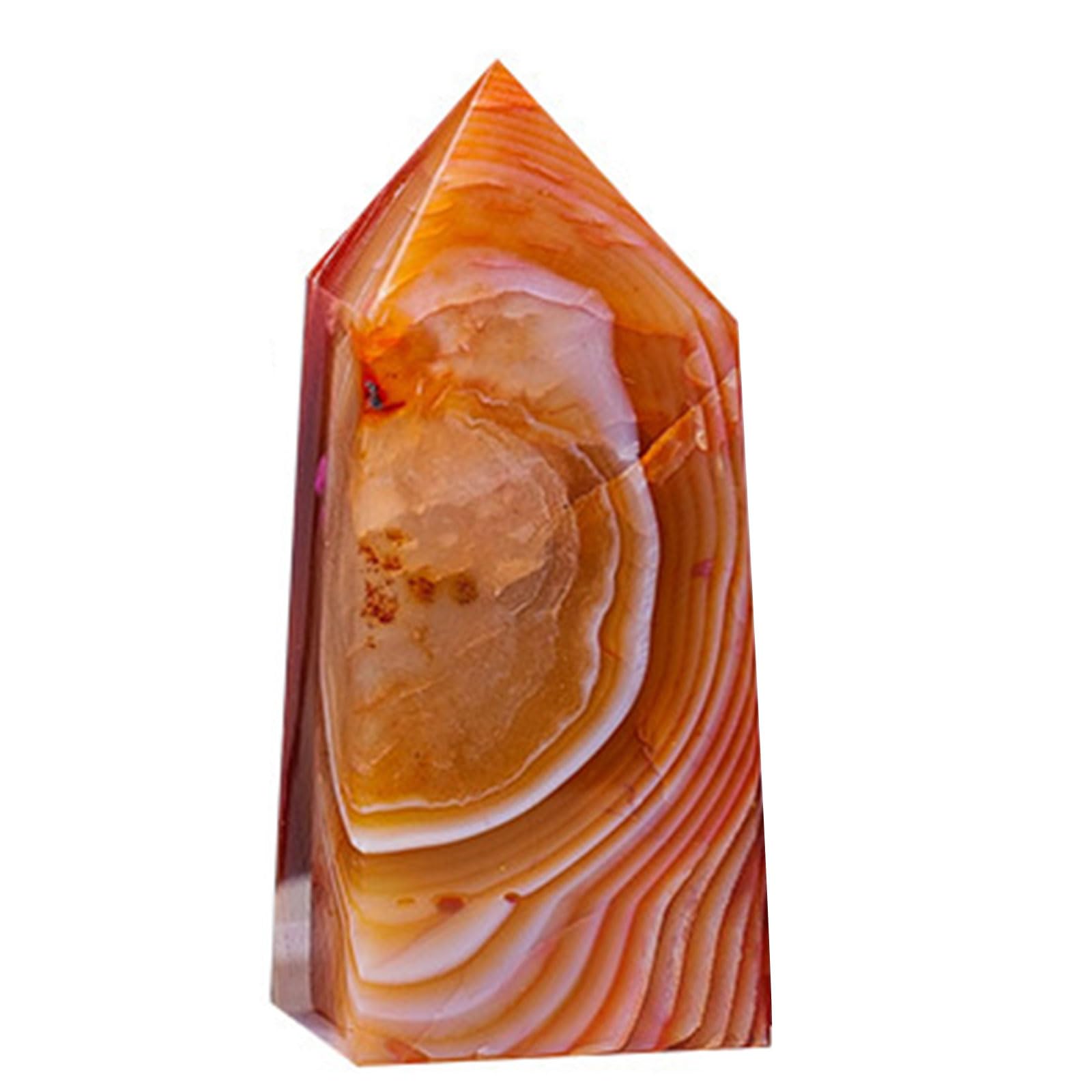AGSHYWFT Natural Red Carnelian Agate Geode Obelisk Tower