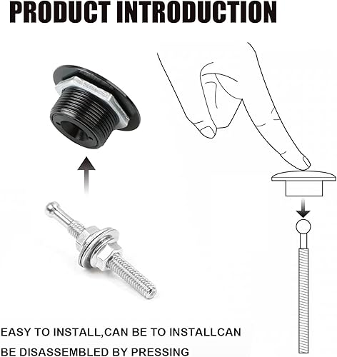 Miniatura 4 de Pack-4 pasadores para capó de automóvil, clip de bloqueo de parachoques, pasadores de capó de botón de 1.18 pulgadas, hebilla envolvente de