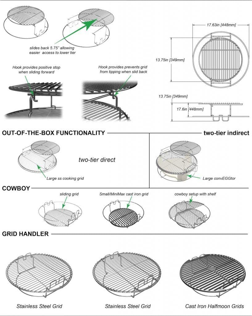 Big Green Egg 2 Piece Multi-Level Rack for XL