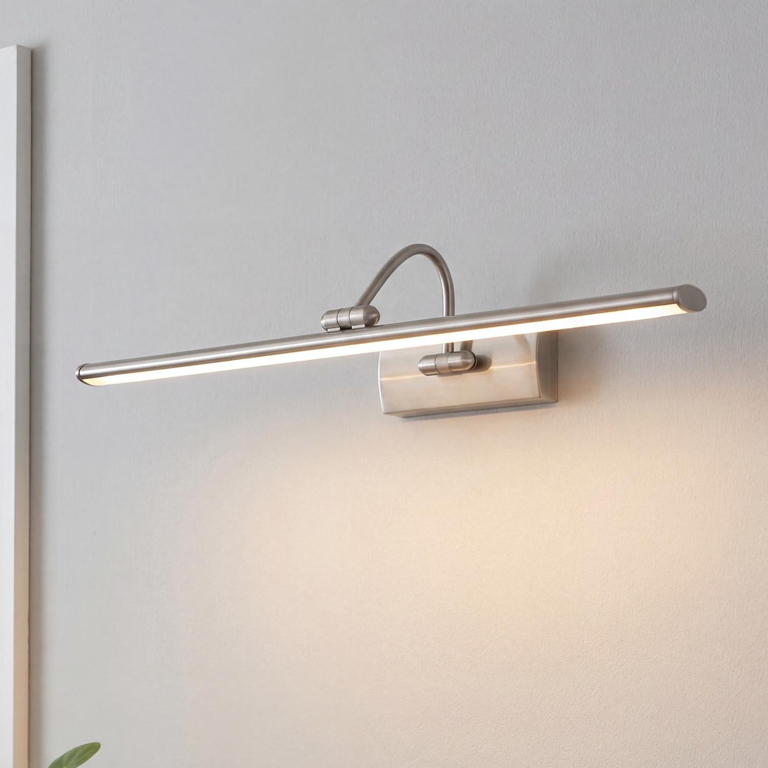 Moderne LED Bilderleuchte Wandleuchte in Edelstahl Silber bis zu 3,06 Watt 230V aus Metall warmweißes Licht Schlafzimmer Wohnzimmer Esszimmer Lampe Leuchten Beleuchtung