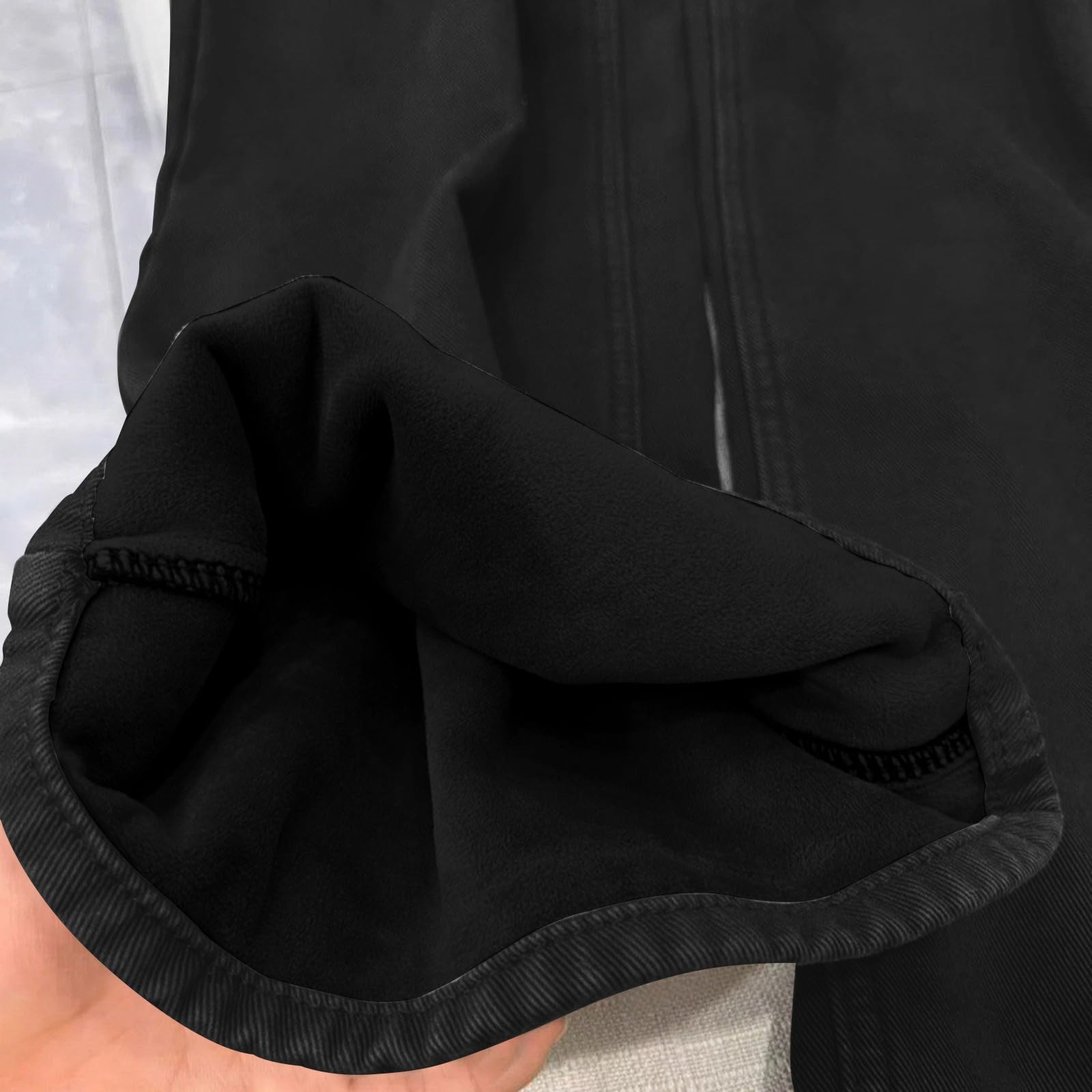 Generisch Jeans invernali termici da donna, imbottiti, baggy stretch a vita alta, pantaloni lunghi per il tempo libero, pantaloni in tessuto casual, comodi da jogging, autunno, pantaloni sportivi in