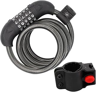 EVANEM 1pc 5 Motorcycle Bike Bike Chain Lock Bike Cable Lock Motorbike Anti- Cable Lock Scooter Lock Bike Code Lock Password Bicycle Lock Anti- Lock 5 Digit Bike Lock Spiral Lock