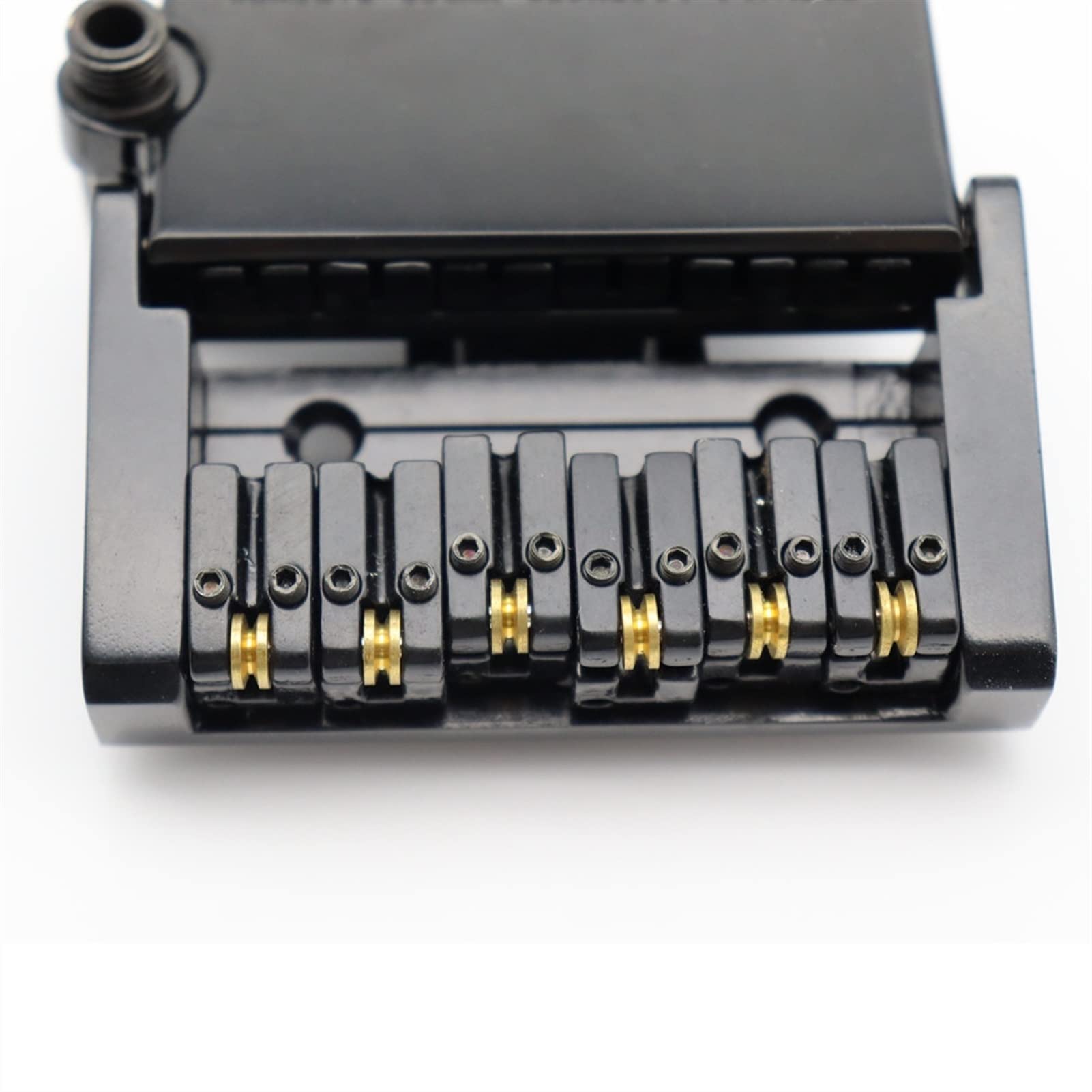 Parti di ricambio chitarra 1 Set Guitar Bridge Tarchpiece Roller Sella Per 6 Corde Per Chitarra Senza Testa Nero