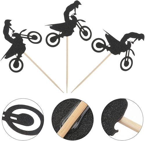 Miniatura 7 de Amosfun - Juego de 36 piezas de decoración para tartas de motocicleta, decoración de tartas, decoración de tartas, para el hogar, escuela, niños,