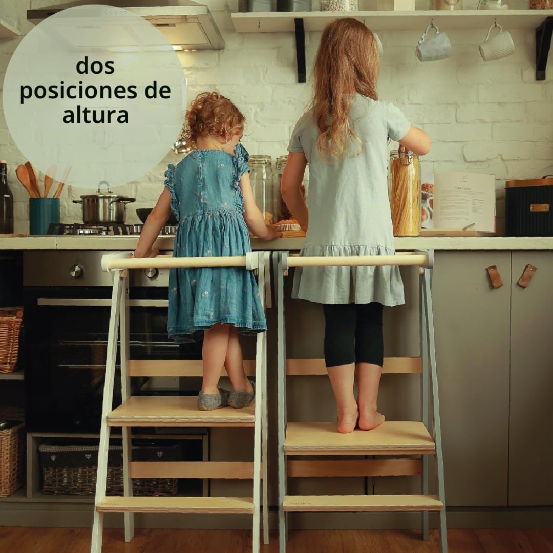 Torre Montessori de Aprendizaje con Rieles de Seguridad para Niños 3-6 Años