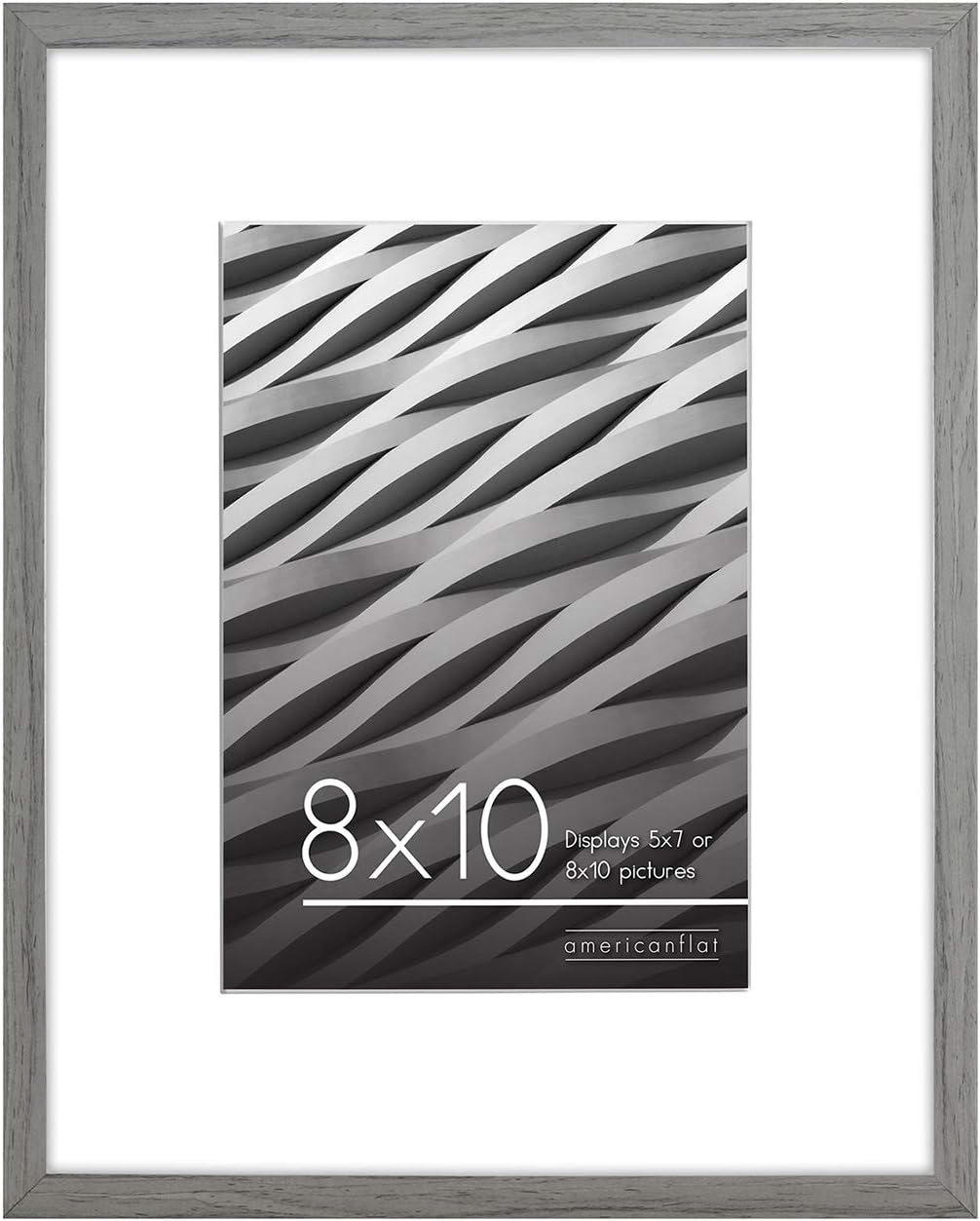 Americanflat 8x10 Picture Frame in Grey Use as 5x7