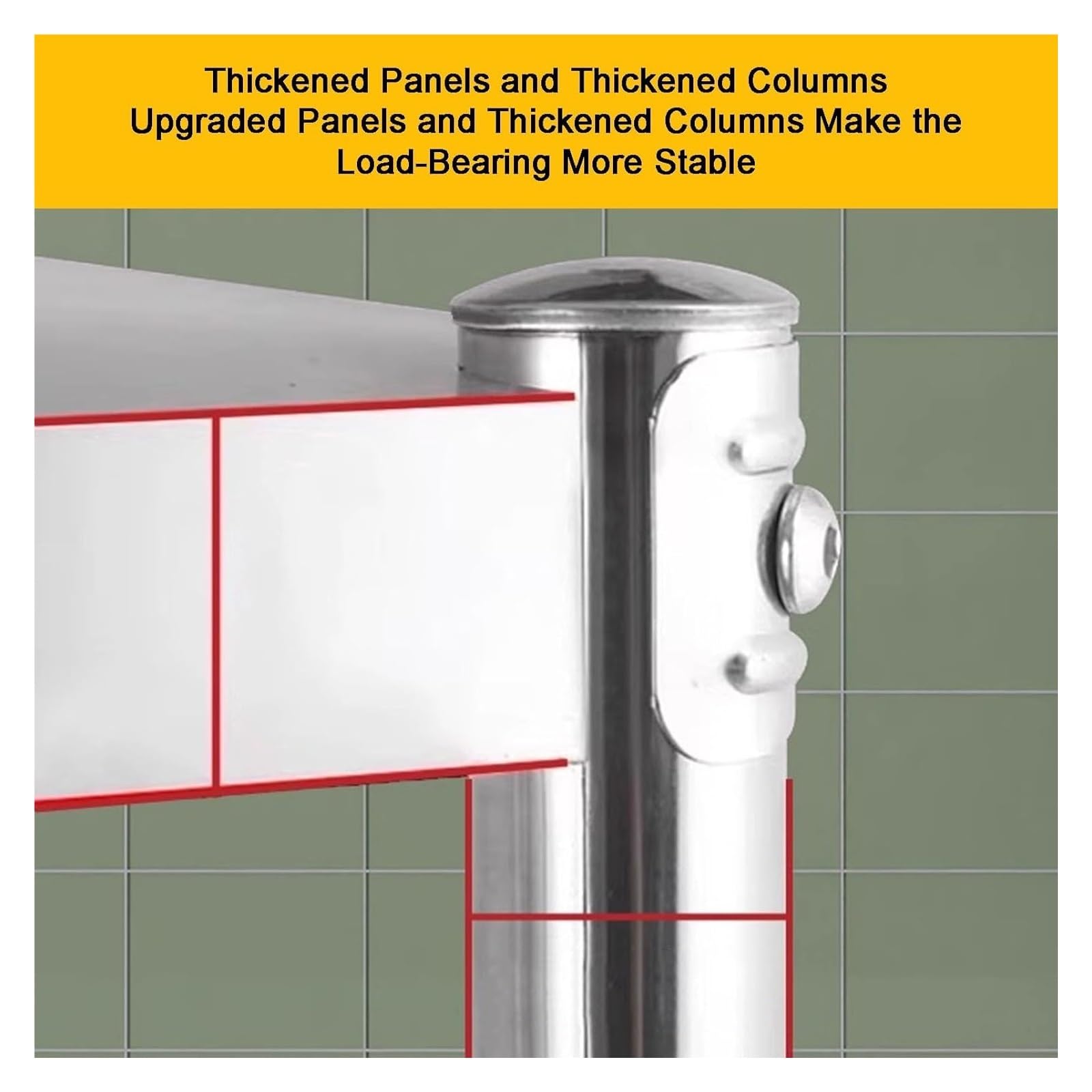 ty - Scaffale doppio in acciaio inox, altezza regolabile, capacità 250 kg, ideale per ristorante, officina e cucina (120 x 30 x 60 cm)