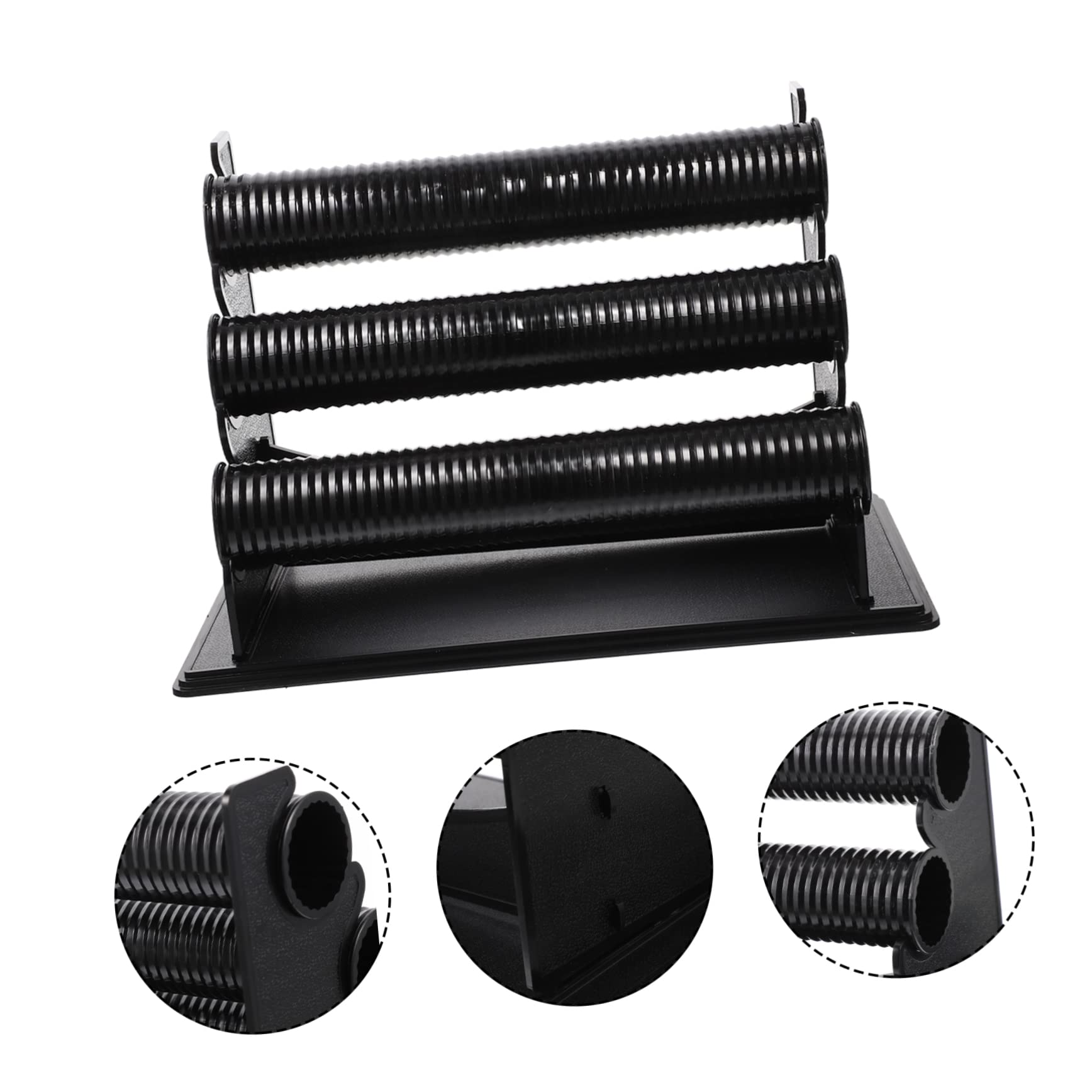 Homoyoyo Organizador de Pulseras y Relojes Soporte Desmontable de Pvc Negro, Estante de Exhibición de 3 Niveles Adecuado para Dormitorio y Baño