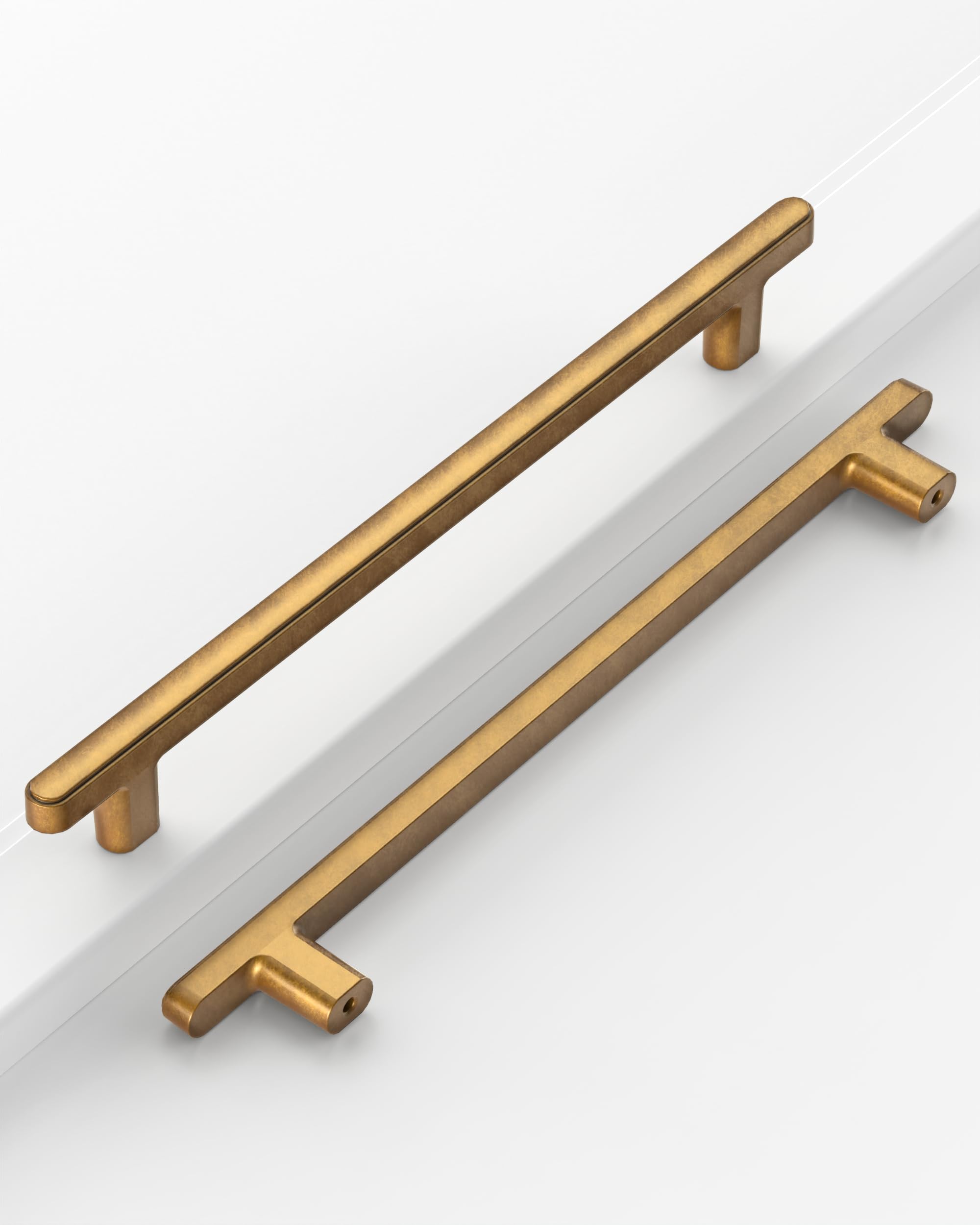 Coinkoly 10 Pack 7-1/2''(192mm) Antique Brass Cabinet Pulls Kitchen Vintage Cabinet Handles Aged Brass Drawer Pulls Dresser Hardware for Bathroom