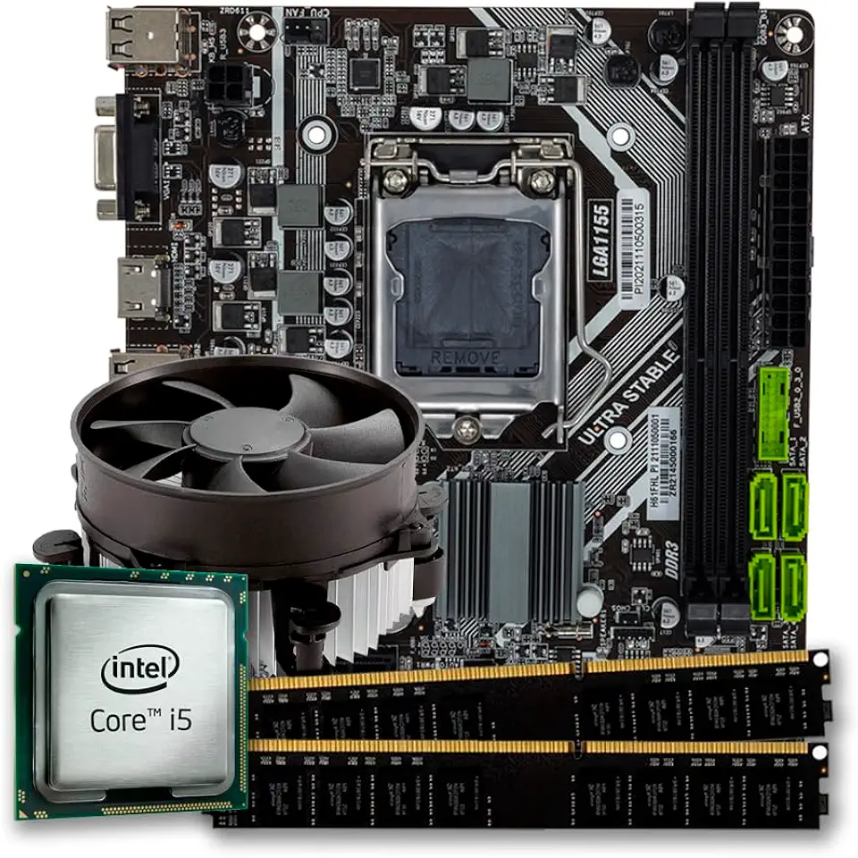 Kit Upgrade Mancer | Intel Core i5-3470 + Placa-mãe H61 + Memória 16GB DDR3 + Cooler incluso | Vídeo integrado HD 2500 | Socket LGA 1155 | KIT-MP-MANCER-35883