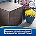 Suncast 60 Gallon Resin Outdoor Patio Storage Box, Water-Resistant Deck Storage Container, for Cushions, Garden Tools, and Outdoor Accessories, Java, Made in the USA