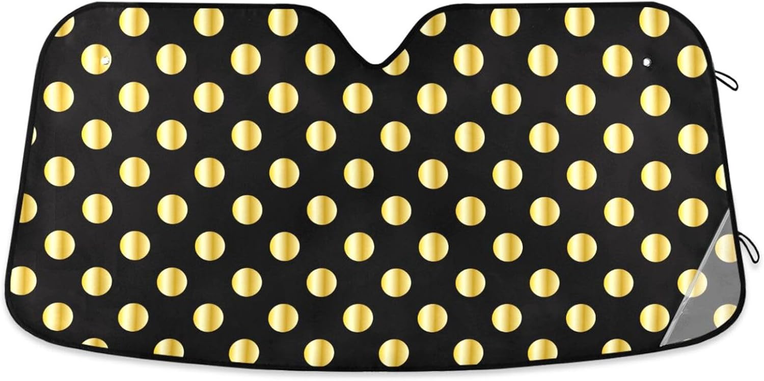 Colorful Polka Dots Car Sun Shade Windshield Foldable Sun Shield Blocks UV Rays Keeps Your Vehicle Cool