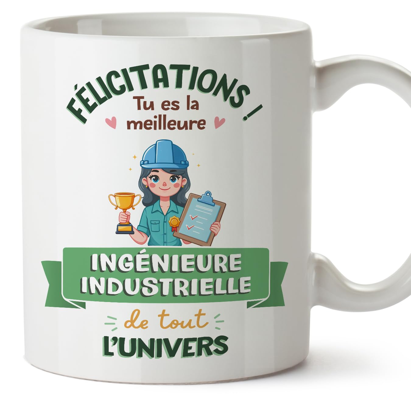 MUGFFINS Industrial Engineer Woman Mug - in French - Meilleur Univers Trophée - Funny Gift for Colleagues - Ceramic 11oz Mug — image 1