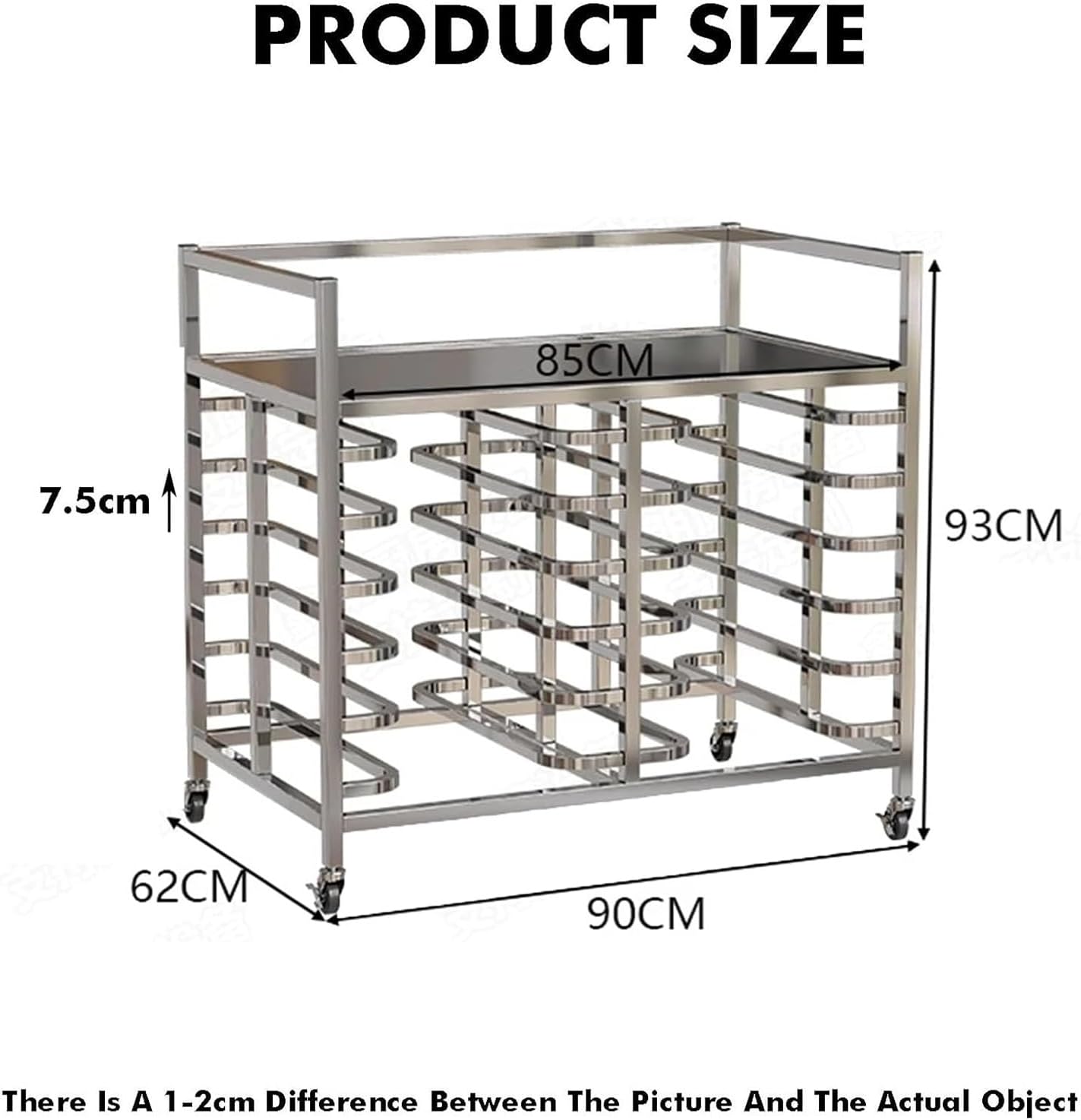 Bun Pan Rack, Commercial Steel Racking Rolling Bakers Rack, Food Trays Racks Cooling, Bakery Trolley Storage Carts, for Kitchen Dining Rooms Baking Pastries