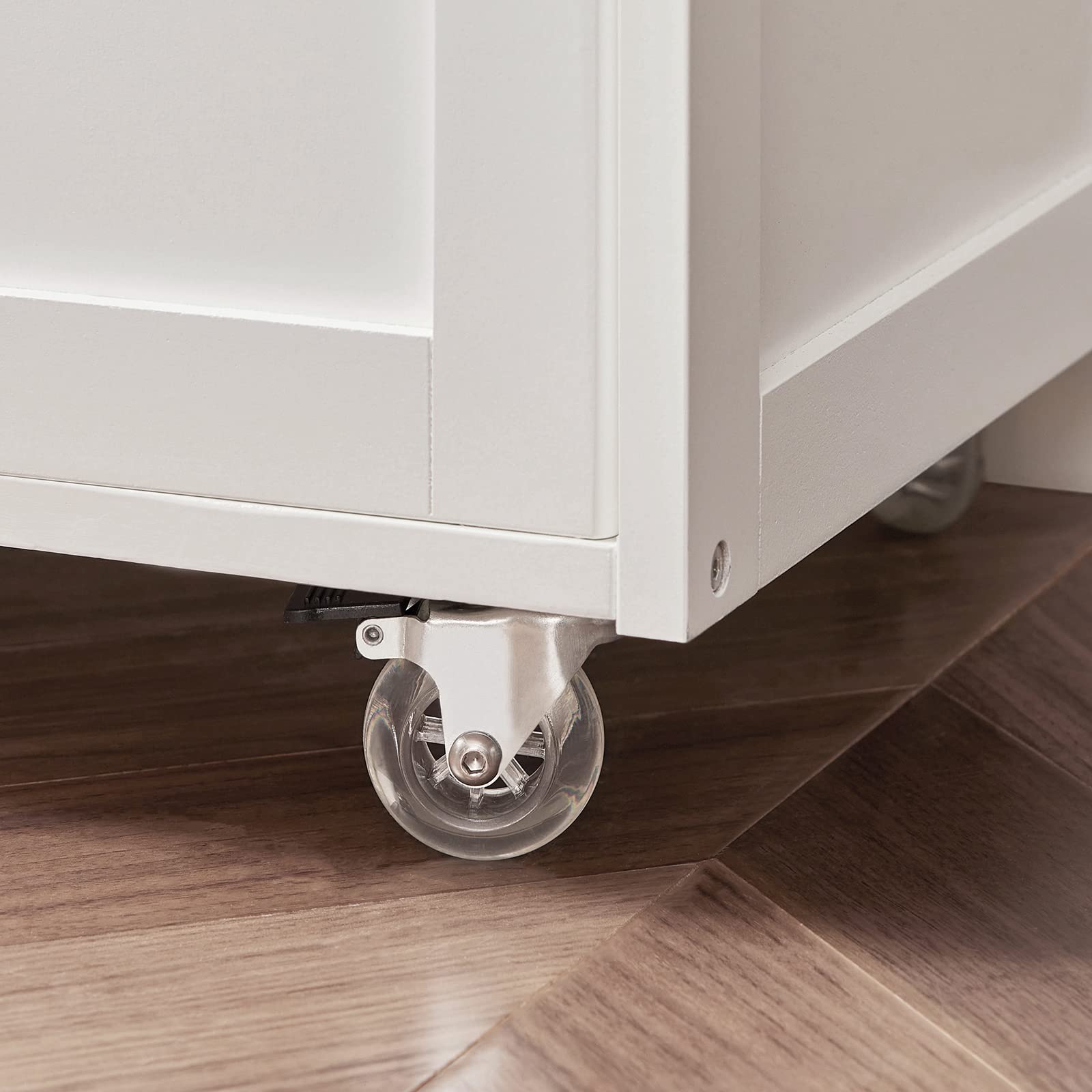 SoBuy Meuble Cuisine à roulettes avec Plan de Travail Desserte Cuisine avec tiroirs, Range-Bouteilles îlot Central Compact pour Cuisine, Salle à Manger et extérieur Blanc 67x38x86cm FKW45-WN