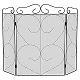 Fire Vida Protector de chispas Tapton de 3 Paneles, Metal, Negro, H 58 x W 81 x D 23 cm Approx