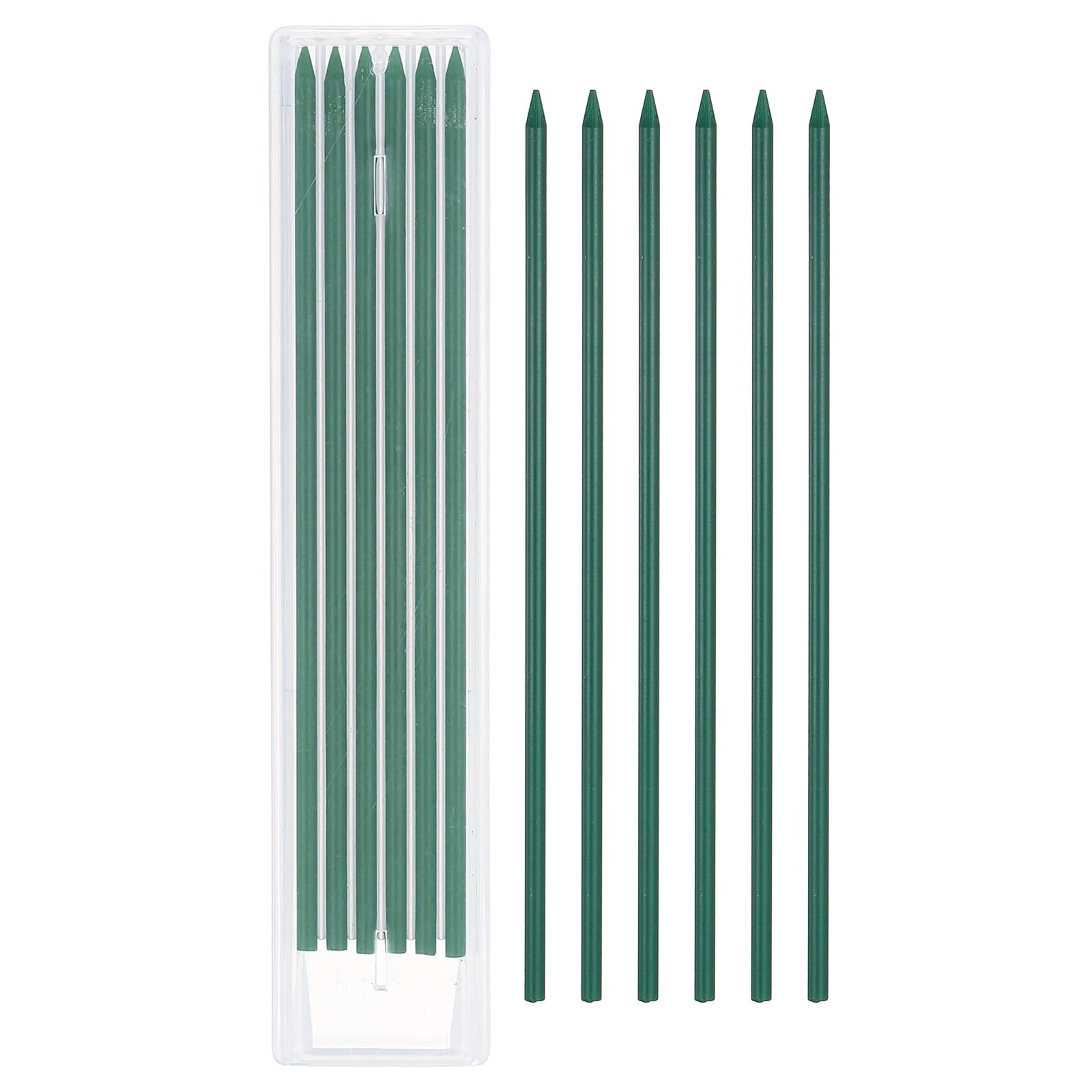 PATIKIL 12Pcs 2.8mm Carpenter Pencil Lead Refills, Solid Dry Pencil Refills Break Resistant Lead Refill for Mechanical Carpenter Construction Pencils Art Drafting, Green
