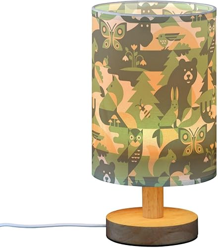 Nightstand Lamps Desk Lights Modern Abstract Forests Animals Camouflage Table Lamp for Kids Bar