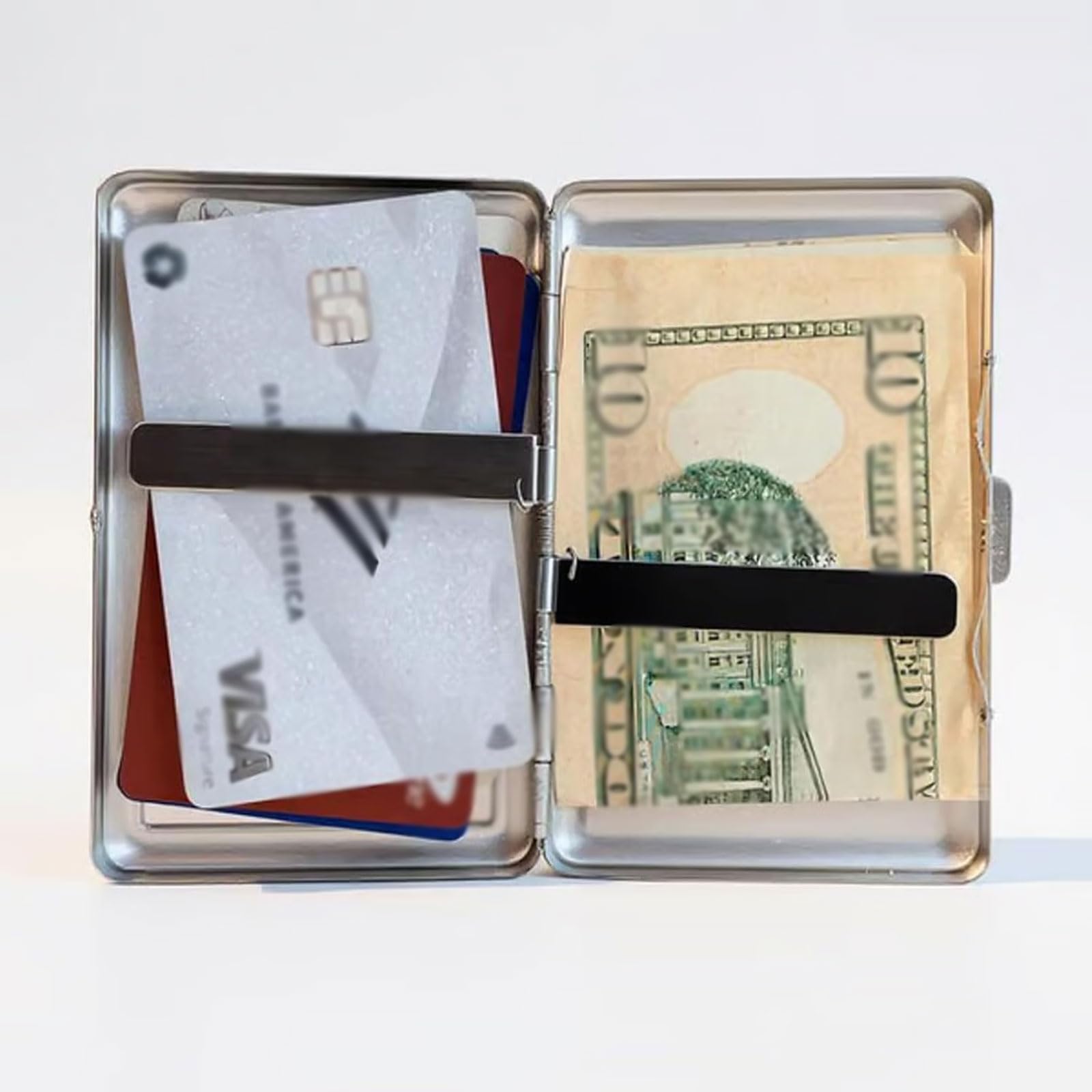 Vintage Card Holder, Vintage-Style Versatile Card & Cash Case, Metal Cases, Vintage Metal Card Holder/Wallets (D) - 3