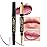 evpct 1Pcs Natural Pink Metallic Shine Shimmer Lip Liner and Lipstick Combo Set Kit for Women, Lightweight Hydrating Formula High Impact Full Coverage Lipstick and Lip Liner Makeup Gloss, 20