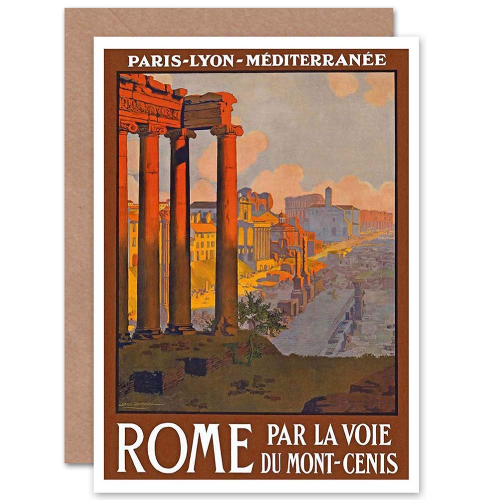Wee Blue Coo Single Card Travel Ruin Forum Rome Italy Birthday Gift Blank Greetings Card