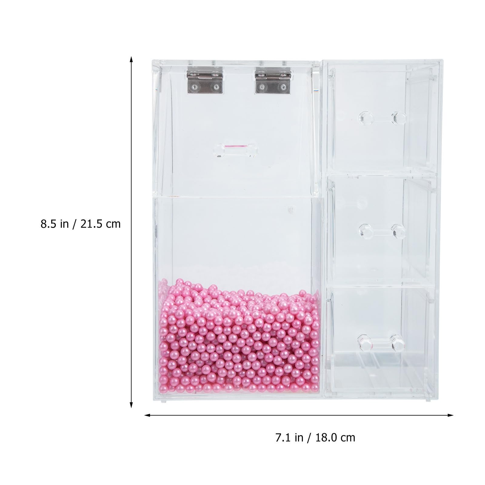 Ciieeo Caja de Brochas de Maquillaje Acrílica Tapa, Rosa Moderna