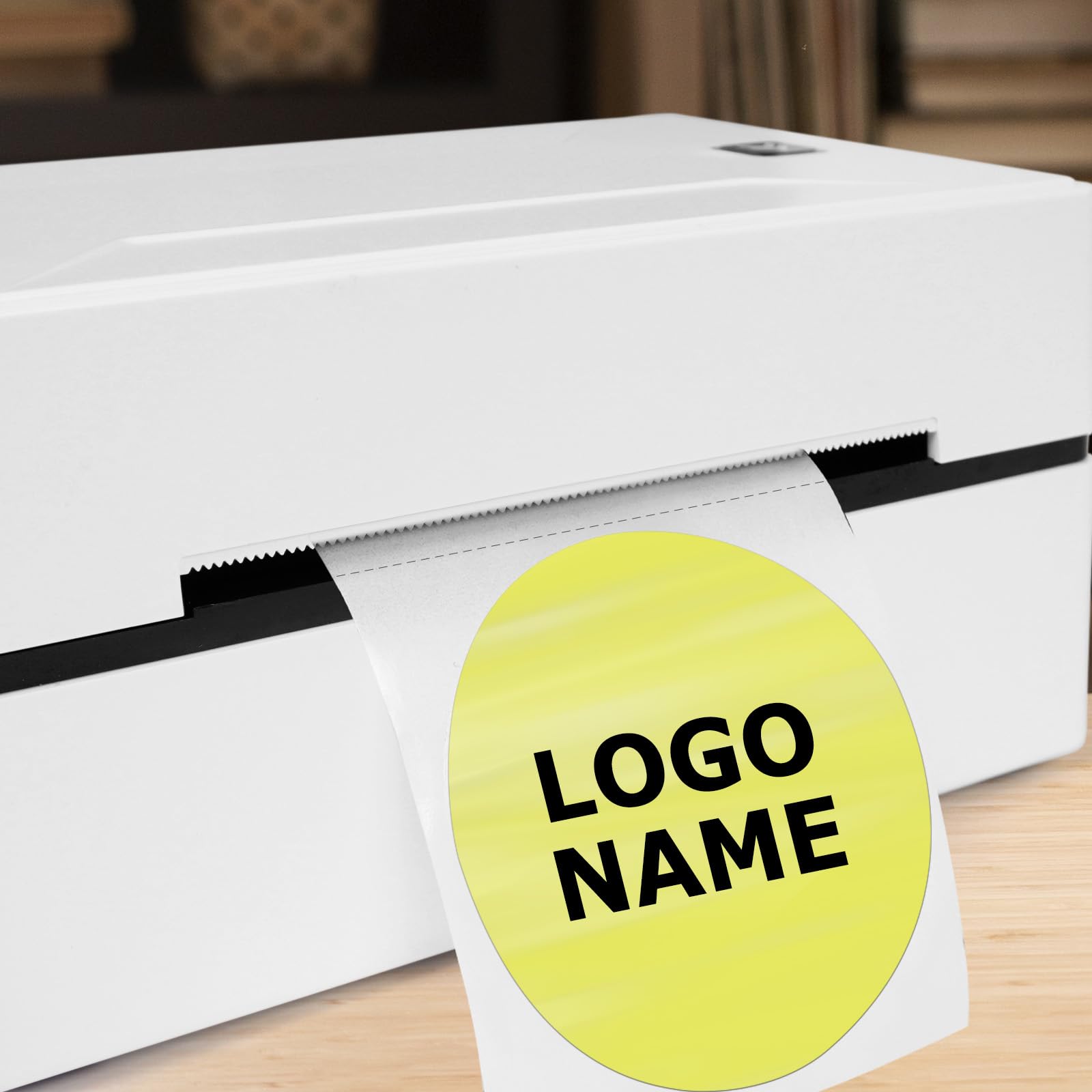 Etichette Termiche Rotonde Autoadesive 76 mm Vinile Gialli Adesivi Colori Pois Rimovibili per Stampabili Indirizzi Impermeabili logo Codice a Barre QR inventario 500 pezzi per Rotolo
