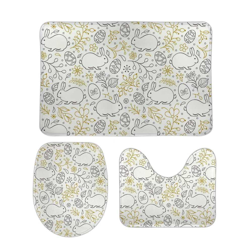 Tapis de salle de bain œuf de Pâques 3 pièces pour réveiller la décoration de votre maison