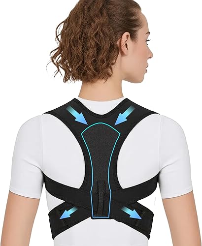 Shzumox Posture Corrector for Women and Men Adjustable Upper Back Brace Breathab