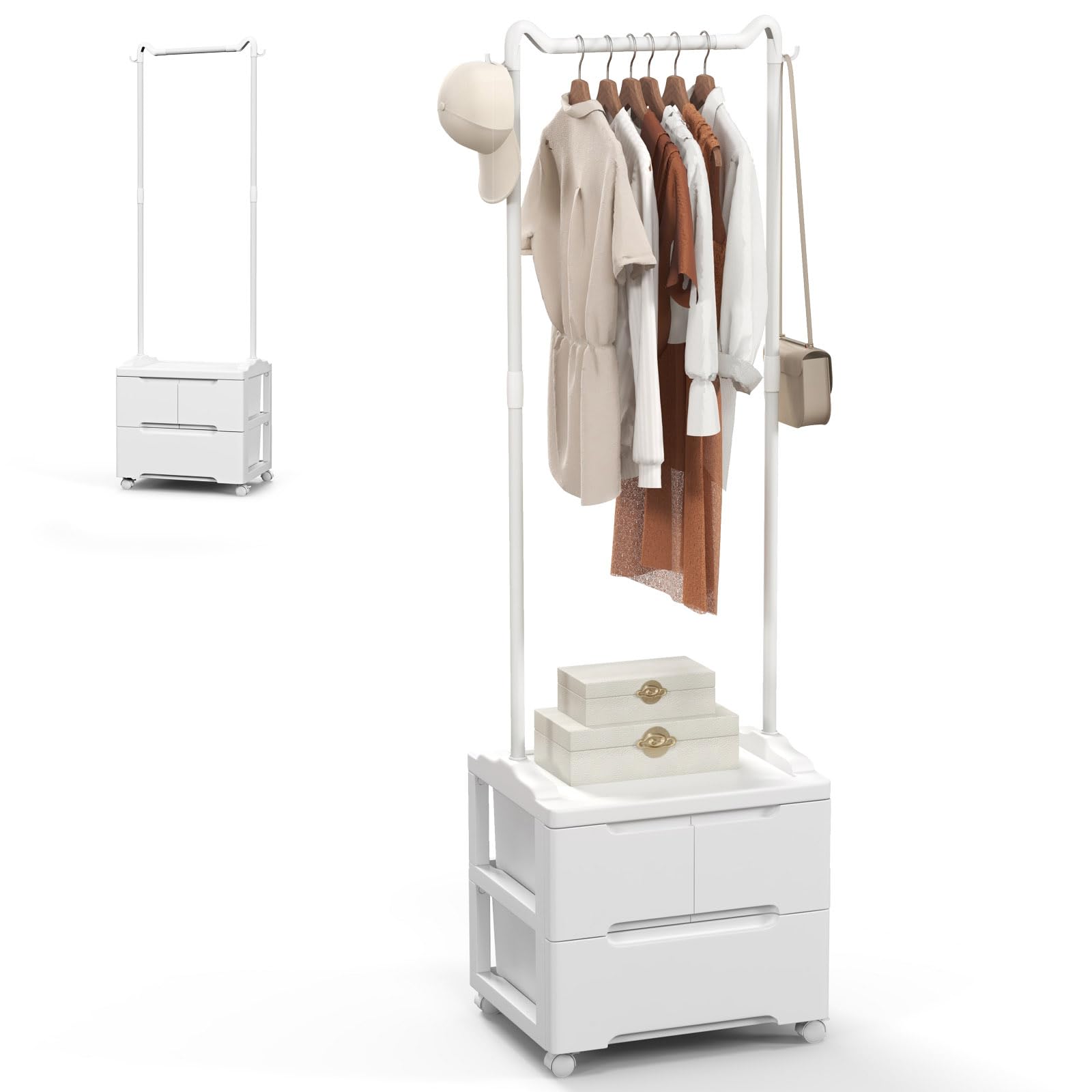 Appendiabiti Da Pavimento Con Ganci Laterali Appendiabiti Multifunzionale Ad Alta Capacita Di Carico Bianco 86867811