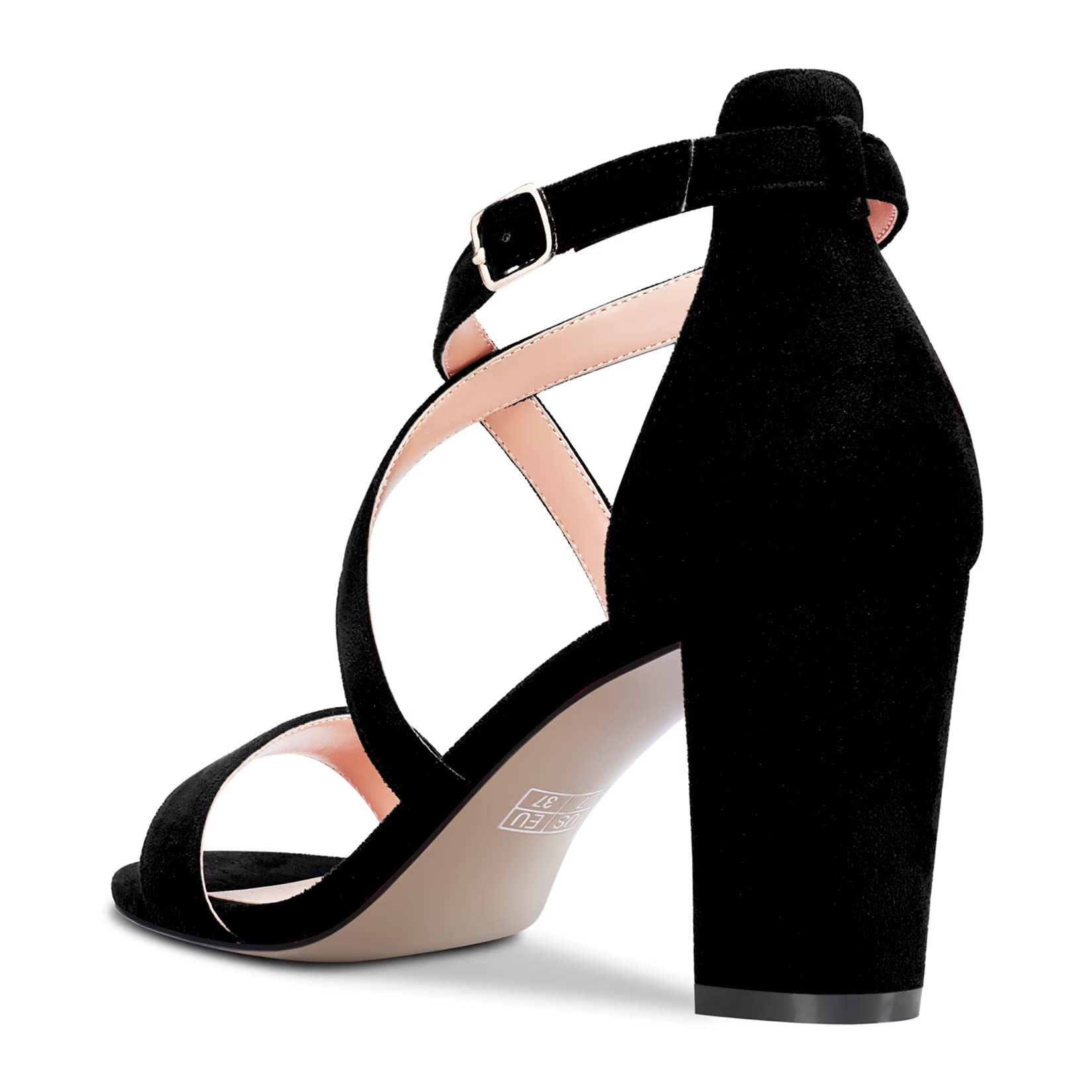 Castamere Donna Chunky Blocco Alto High Tacco Heel Aperte sulla Punta Sandali Cinturino Incrociato Fibbia da Matrimonio Sexy Dress Scarpe