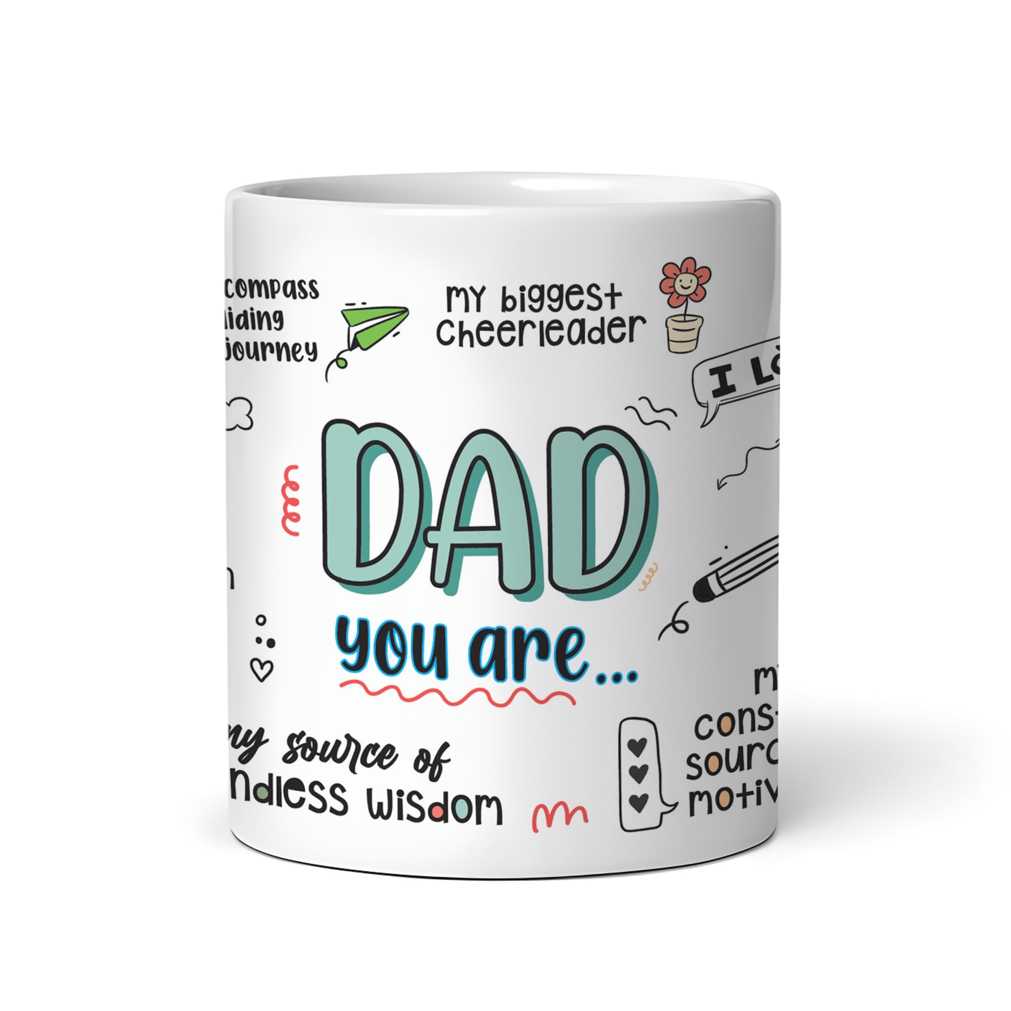 Ceramic Coffee Mug Collection for Dad, Fathers Day/Birthday Gift, 330ml, Microwave Safe (Dad Love Gratitute)