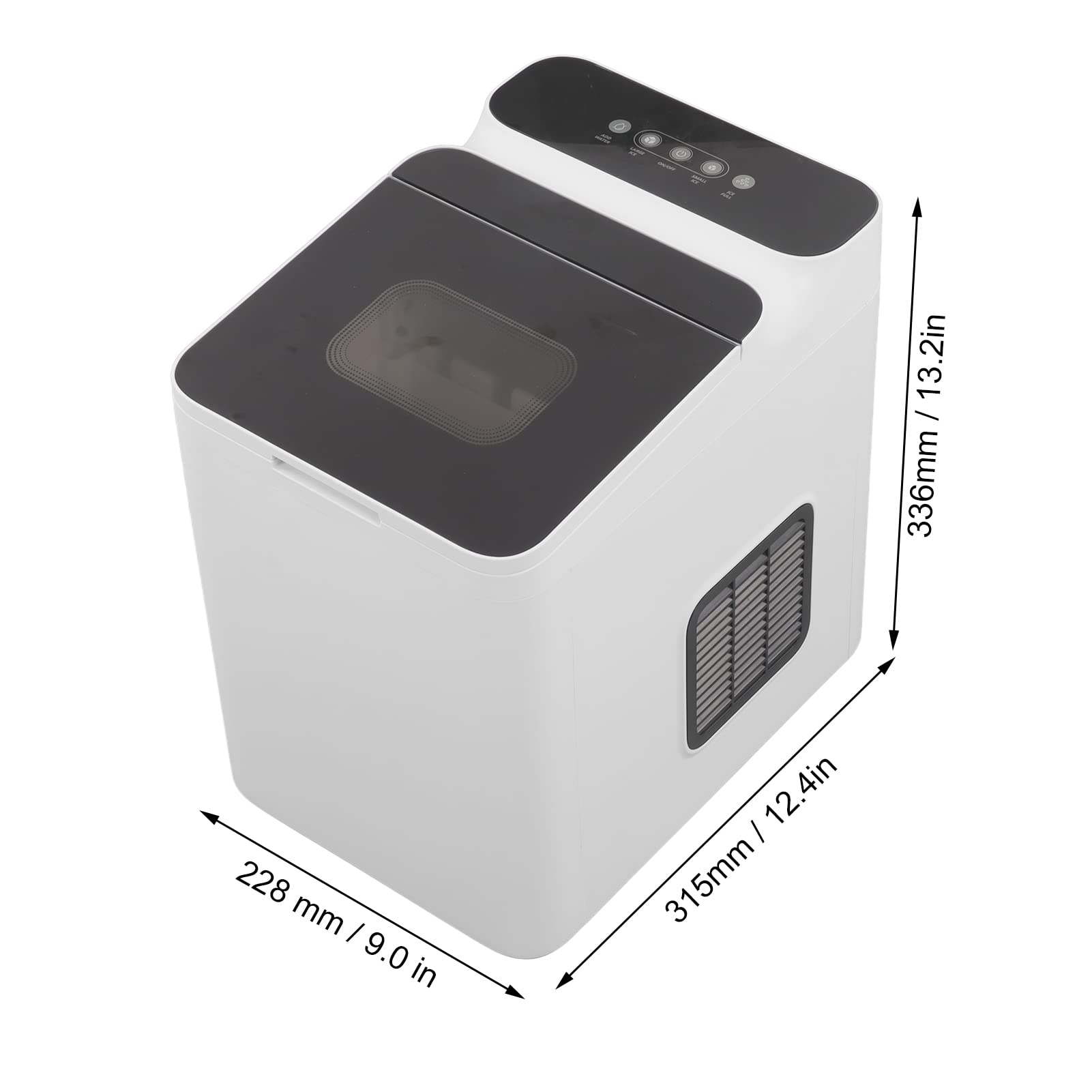 Fabricante de Hielo Portátil, Máquina de Fabricante de Hielo de Encimera 1.5L Tanque de Agua, Fabricante de Hielo de bajo Ruido para el Hogar, Oficina, Fiesta