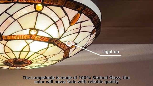 55,000から35,000Tiffany & Co. 2点セット ARTZONE Tiffany Ceiling Lights, Stained Glass Ceiling Light