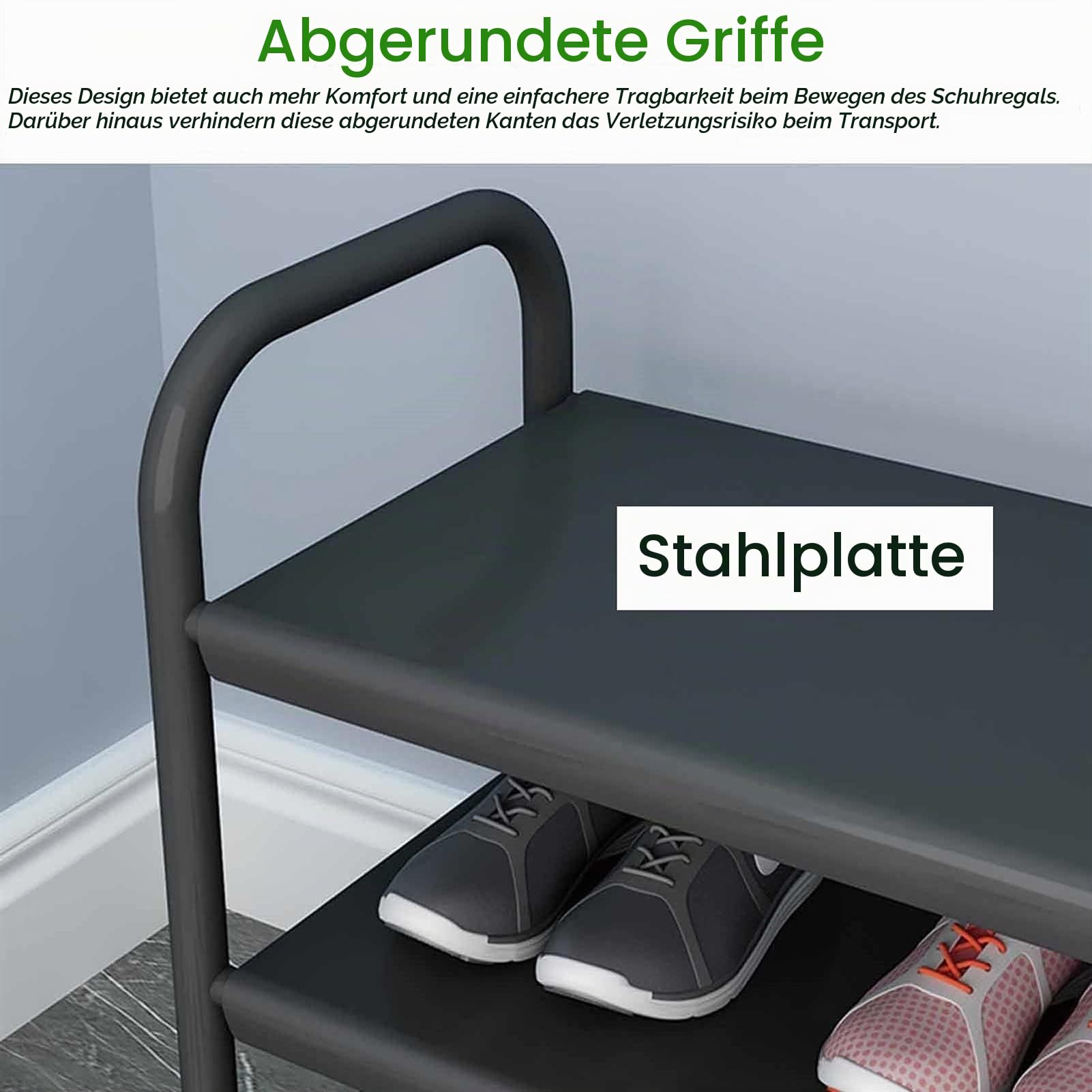 Outdoor-Schuhregal aus Metall, wetterfest, Schuhregal-Organizer für den Eingangsbereich, Garageneingang und Schmutzfänger, Mehrzweck-Aufbewahrungsorganisator für Bücher, Blumentöpfe, Pflanze