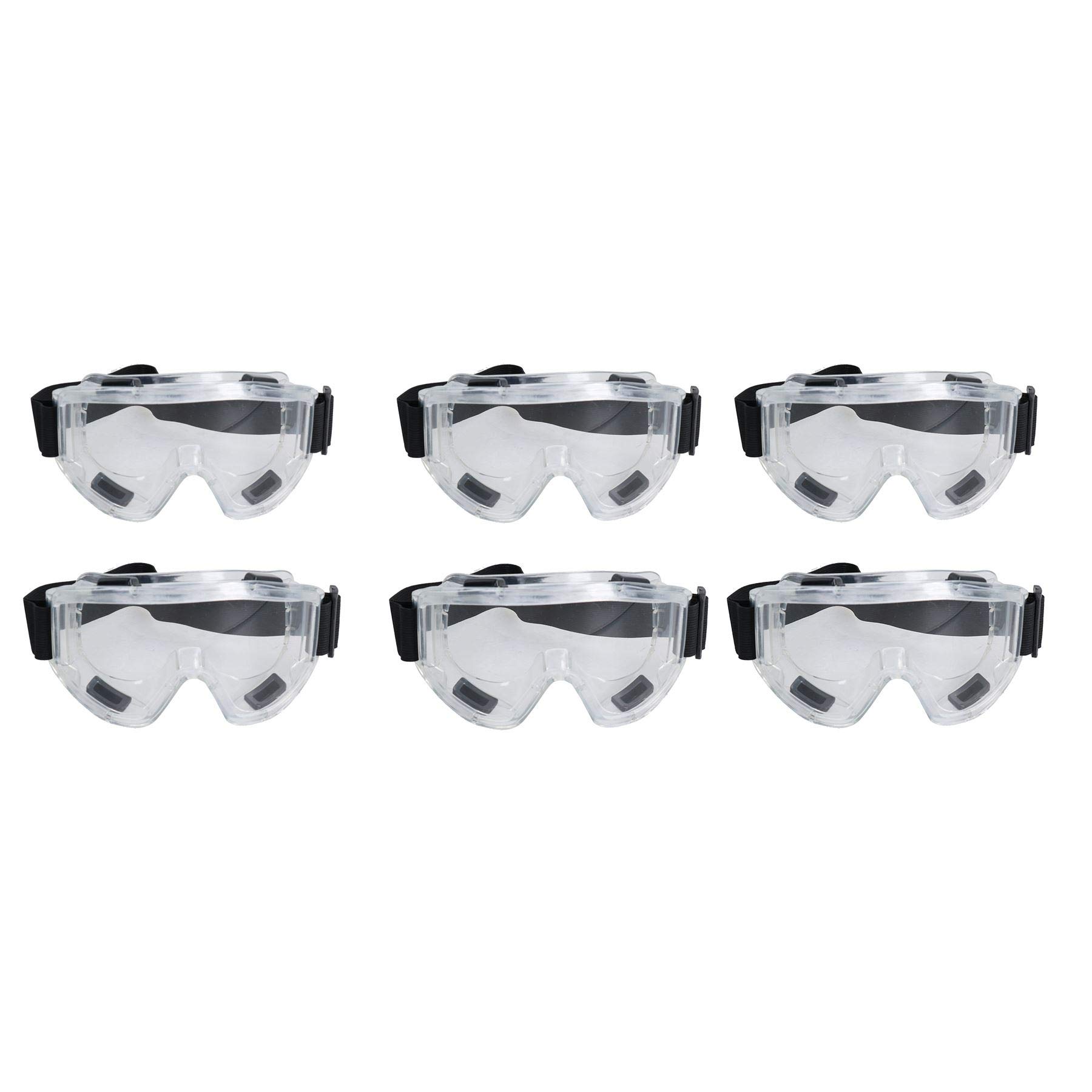 Premium Safety Goggles Glasses Eye Protection Sealed Design Flexible Frame 6pk