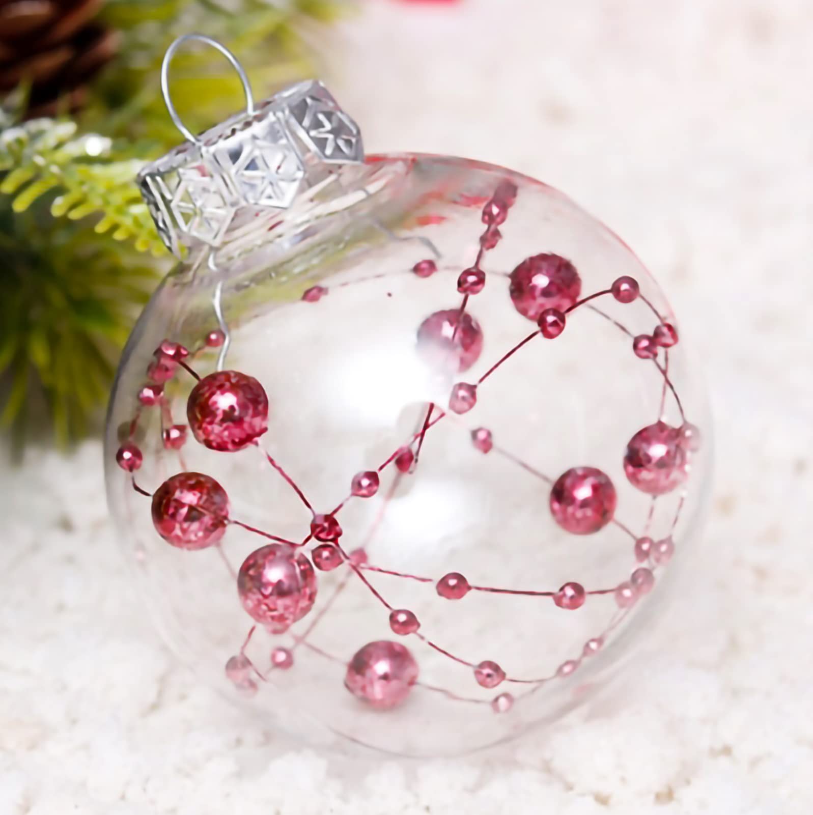 Bombki Choinkowe Ozdoby Różowe Boże Narodzenie Kulki Ozdoby Shatterproof Choinki Dekoracje Na Wakacje Wedding Party Decoration, 24 sztuk Bombki świąteczne