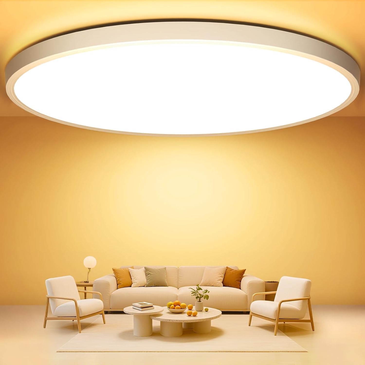 Swoieltr Warm White Bathroom Led Ceiling Light, 3000K Ø30cm 24W 2000Lm Round Modern Flush Ceiling Lights Ip44 Waterproof Close-To-Ceiling Light For Office, Kitchen, Bedroom, Living Room