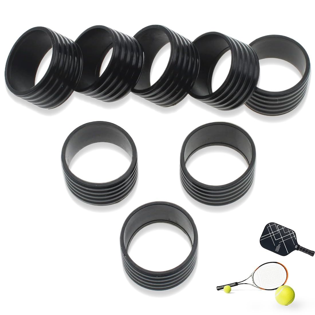 Dranng Anello con Fascia da Tennis | Manico Elastico per Racchetta da Tennis Anello in Gomma - Nastro Adesivo per Impugnatura per Racchetta da Tennis per Tennis, Badminton