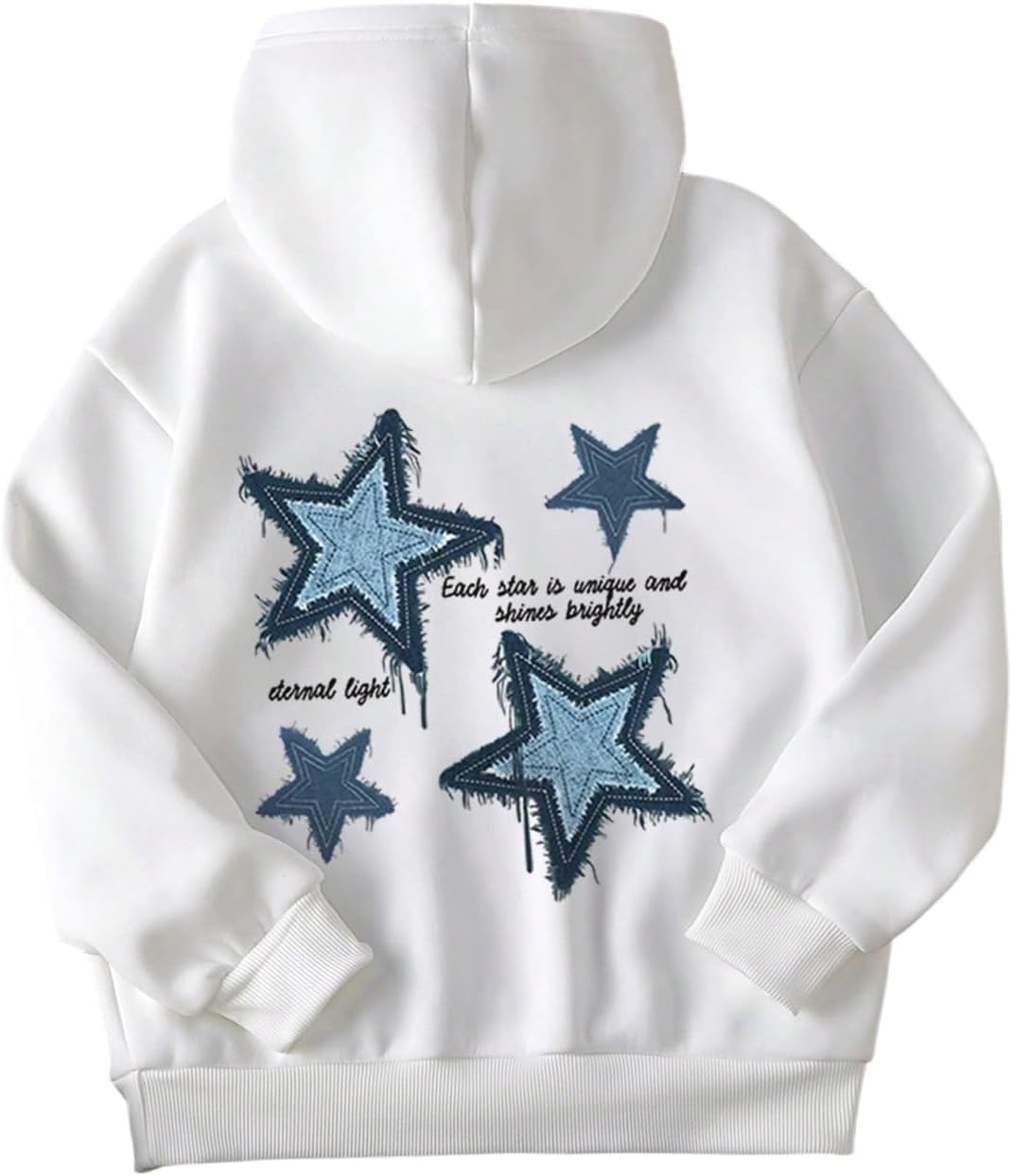 Floerns Girls Heart Graphic Print Oversized Hoodies Long Sleeve Hooded Sweatshirts For Girls Pullover Tops